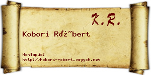 Kobori Róbert névjegykártya